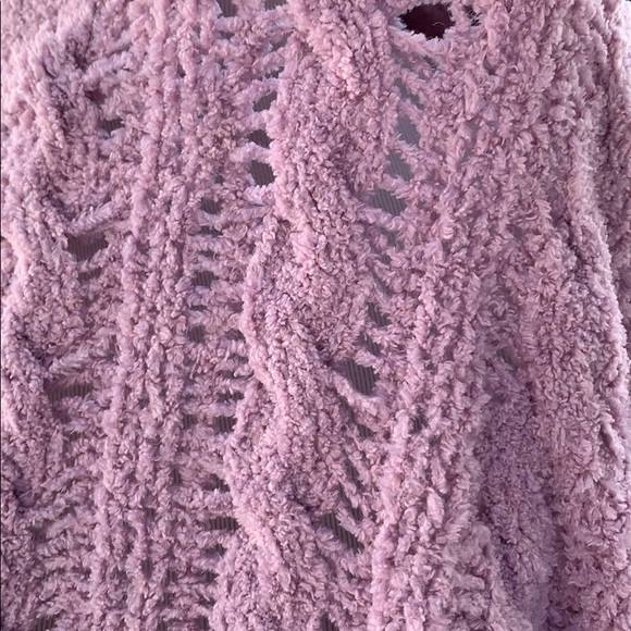 AE Dusty Rose Open Weave Cable Knit Sweater S - Picture 2 of 7